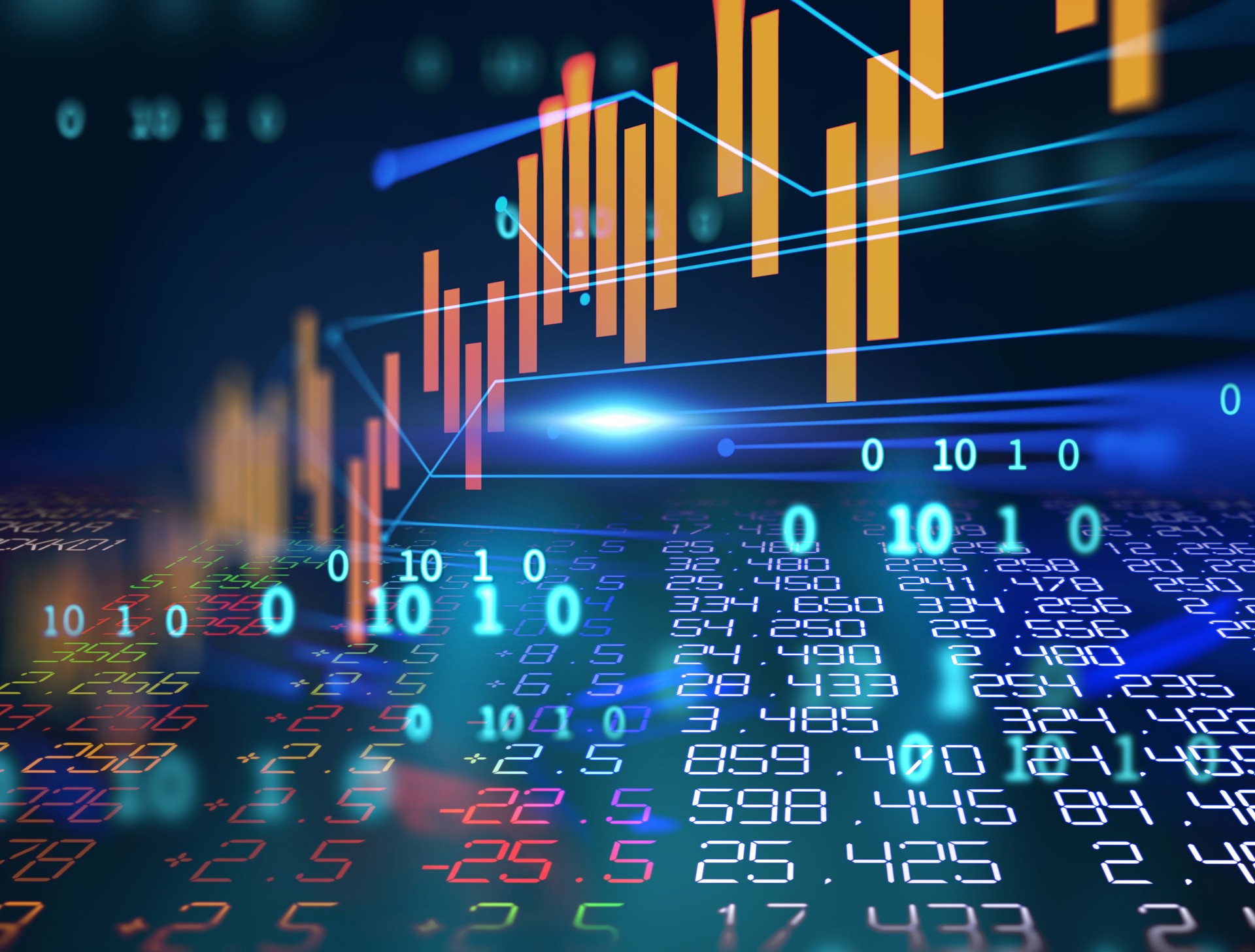 technical financial graph on technology abstract background